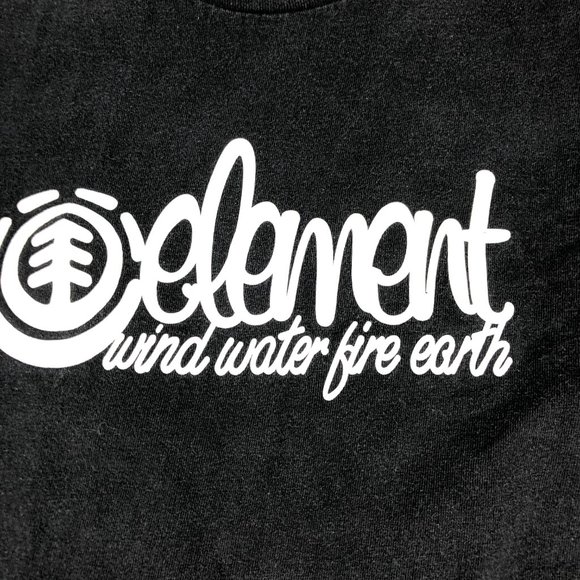 Vintage Element Skateboards Shirt Men's Small Black Faded Cursive Spell Out Logo - Picture 3 of 10
